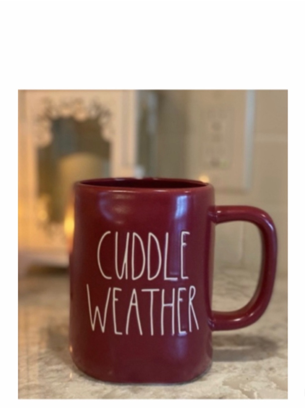 NEW Rae Dunn Cuddle Weather Maroon Mug